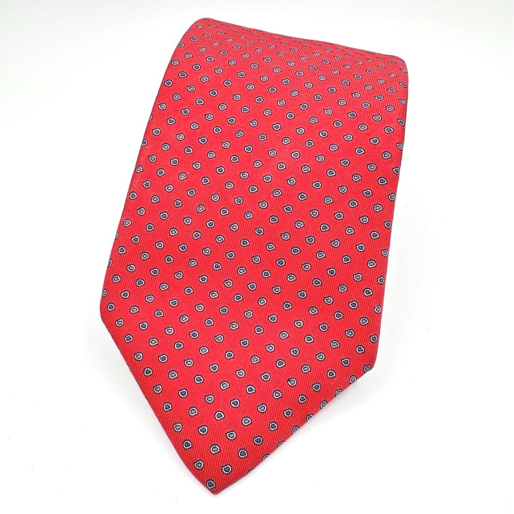 Christian Dior Vintage 100% Silk Tie Red Eye Classic Made in USA/ Woven in Italy